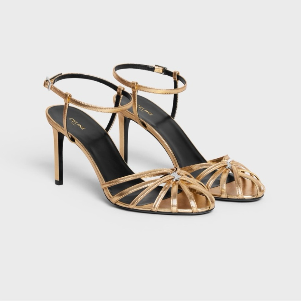 DISO Celine Triomphe Gold Sandals Heels